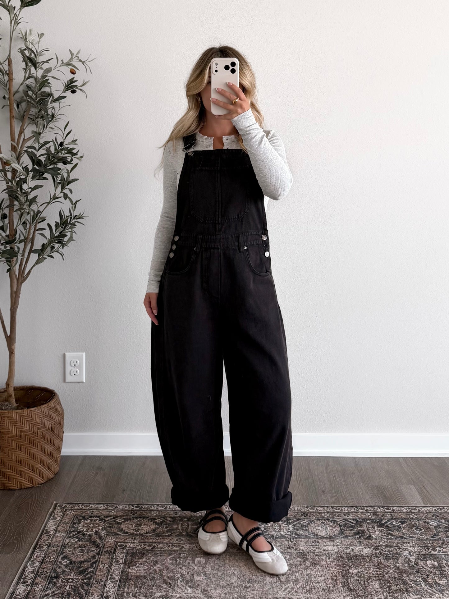 All Fall Barrel Overalls / Black (Restocking Late September)