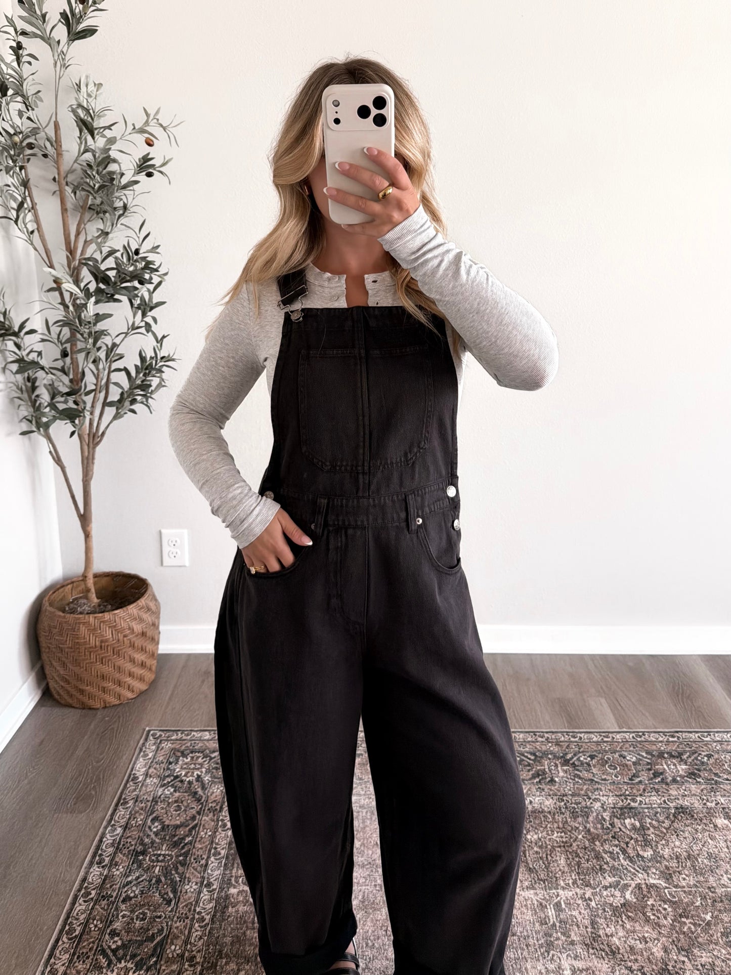 All Fall Barrel Overalls / Black (Restocking Late September)