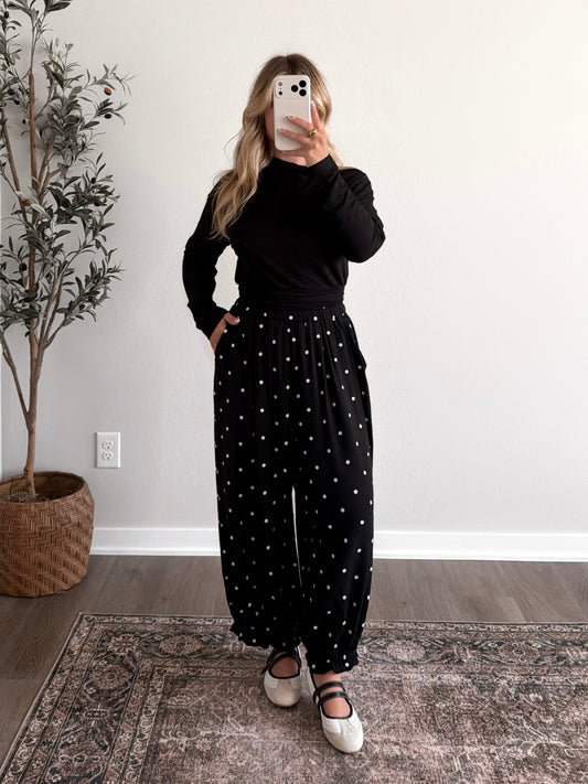 Mia Drape Basic Top / Black