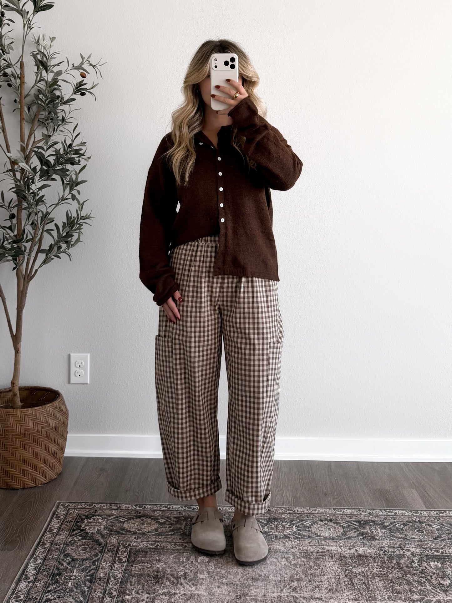 Banana Bread Gingham Pants