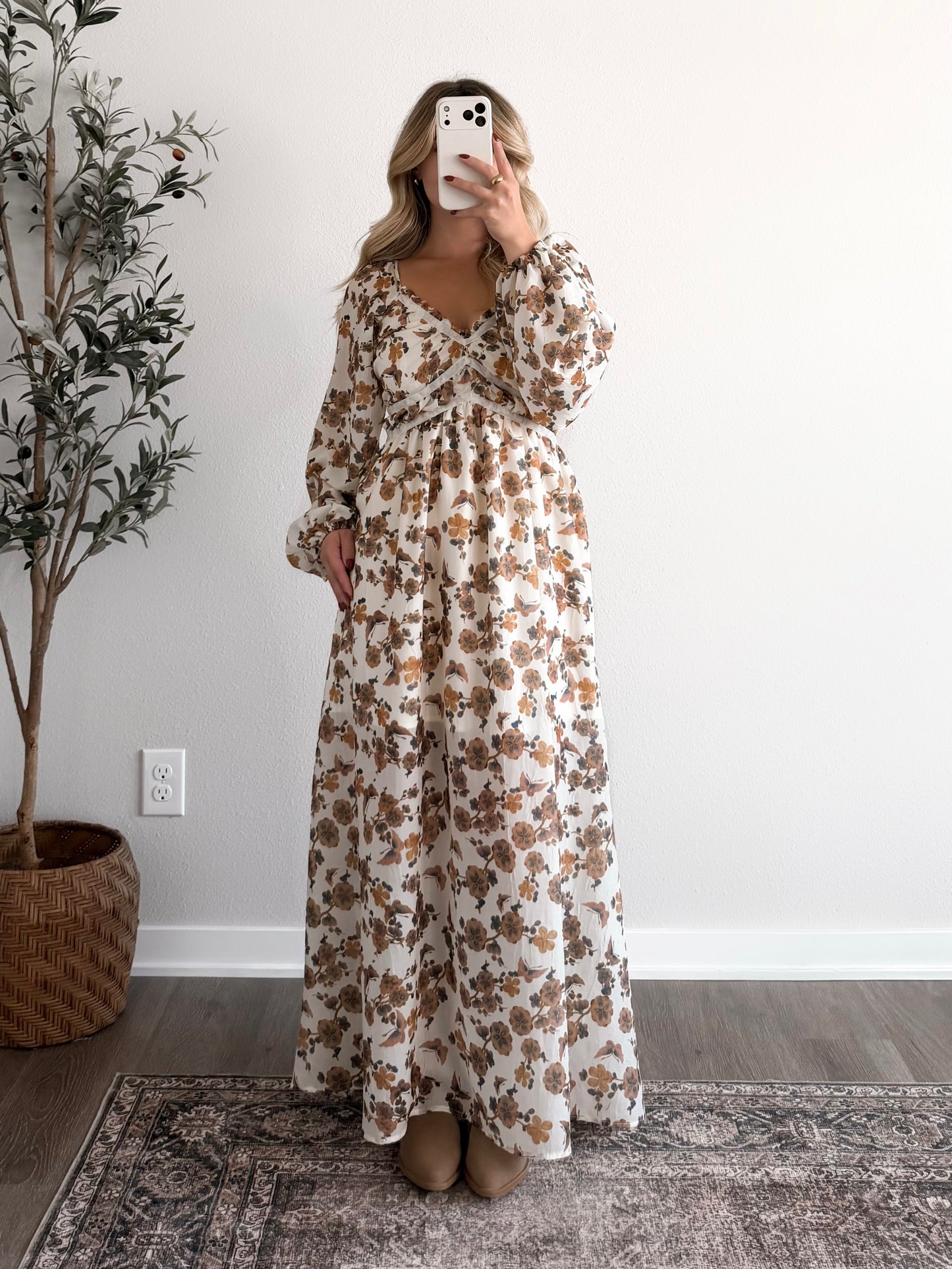 Butterfly Fields Floral Maxi Dress