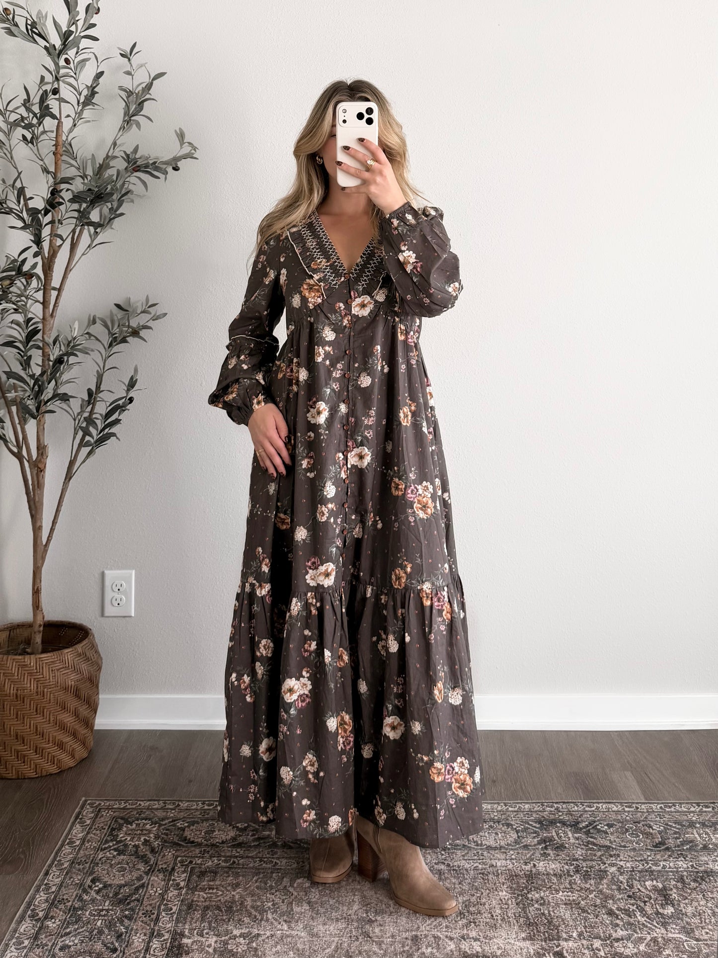 Victorian Floral Maxi Dress