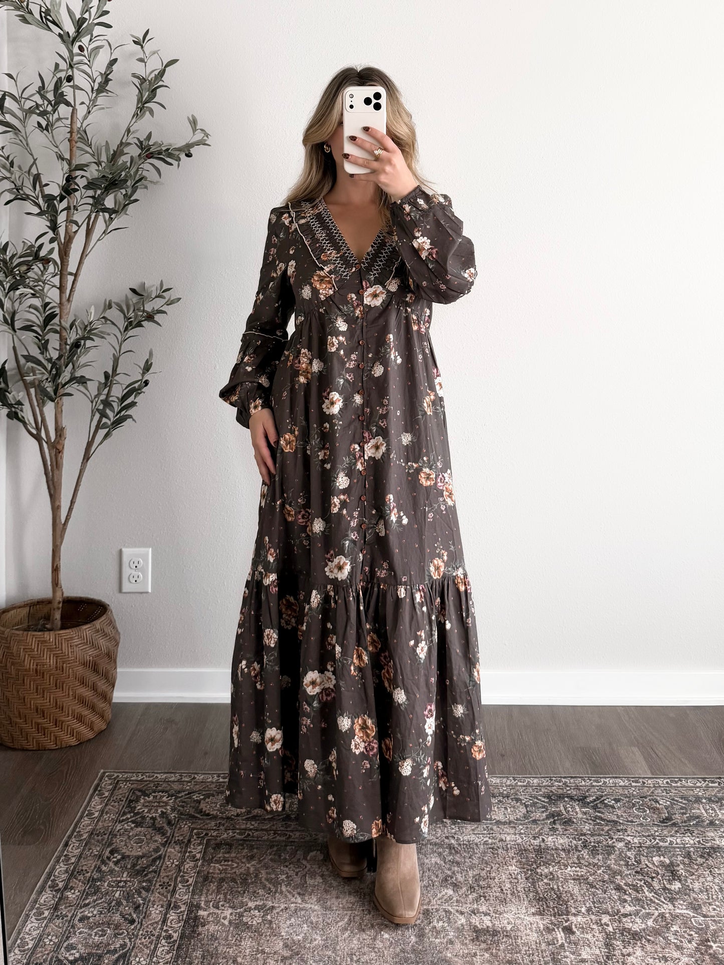 Victorian Floral Maxi Dress