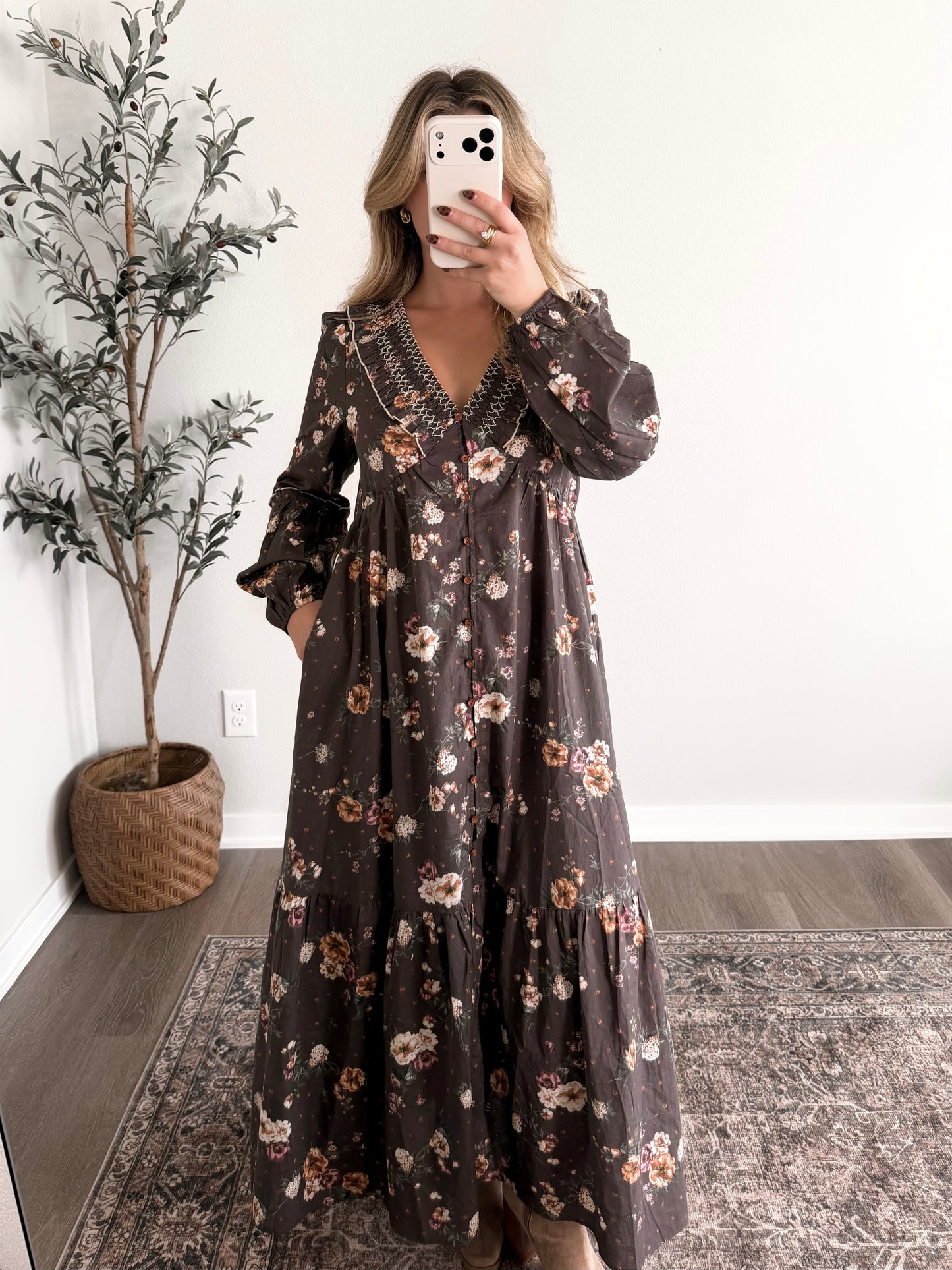 Victorian Floral Maxi Dress