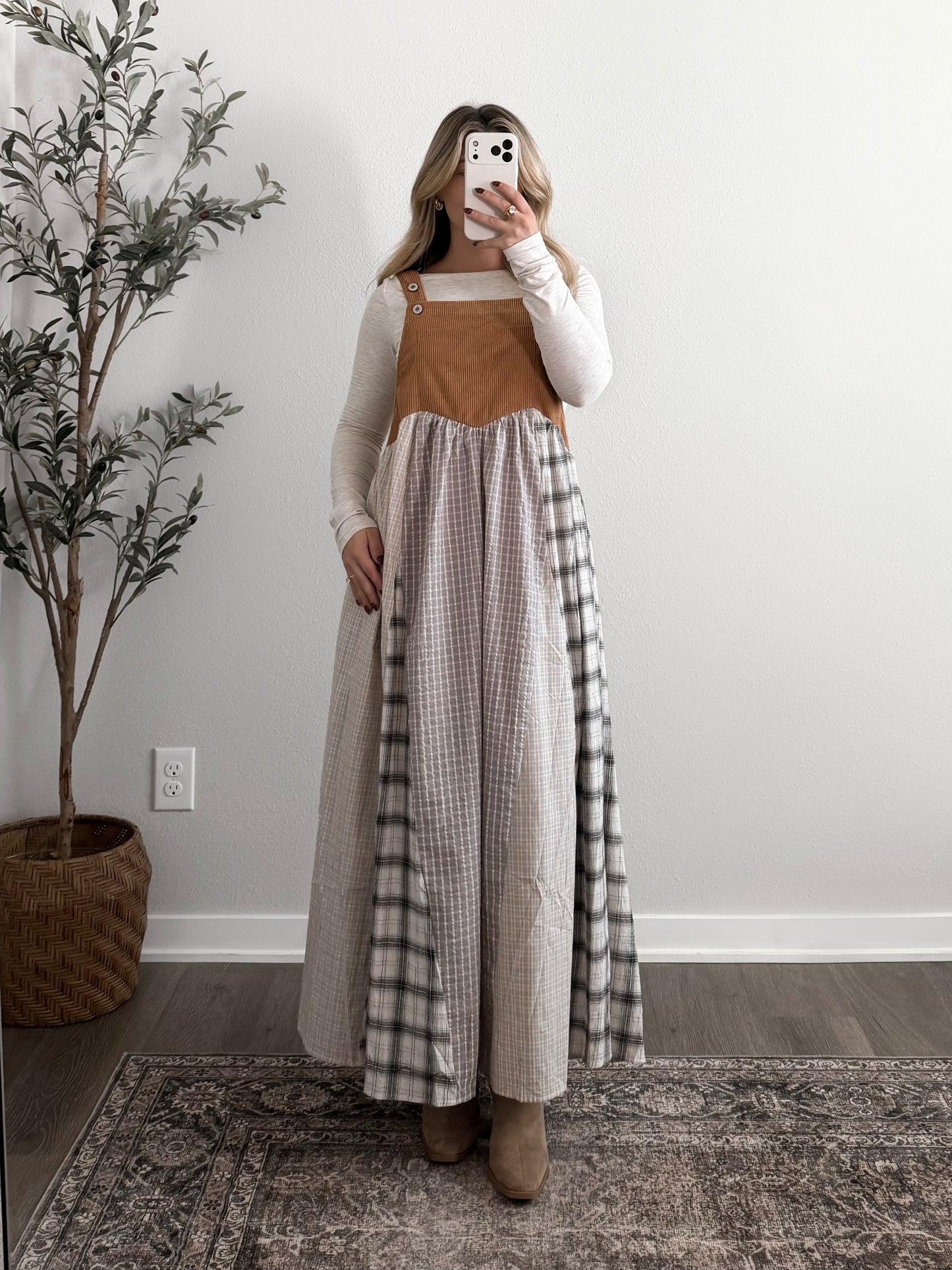 Prairie Honey Patchwork Overall Dress