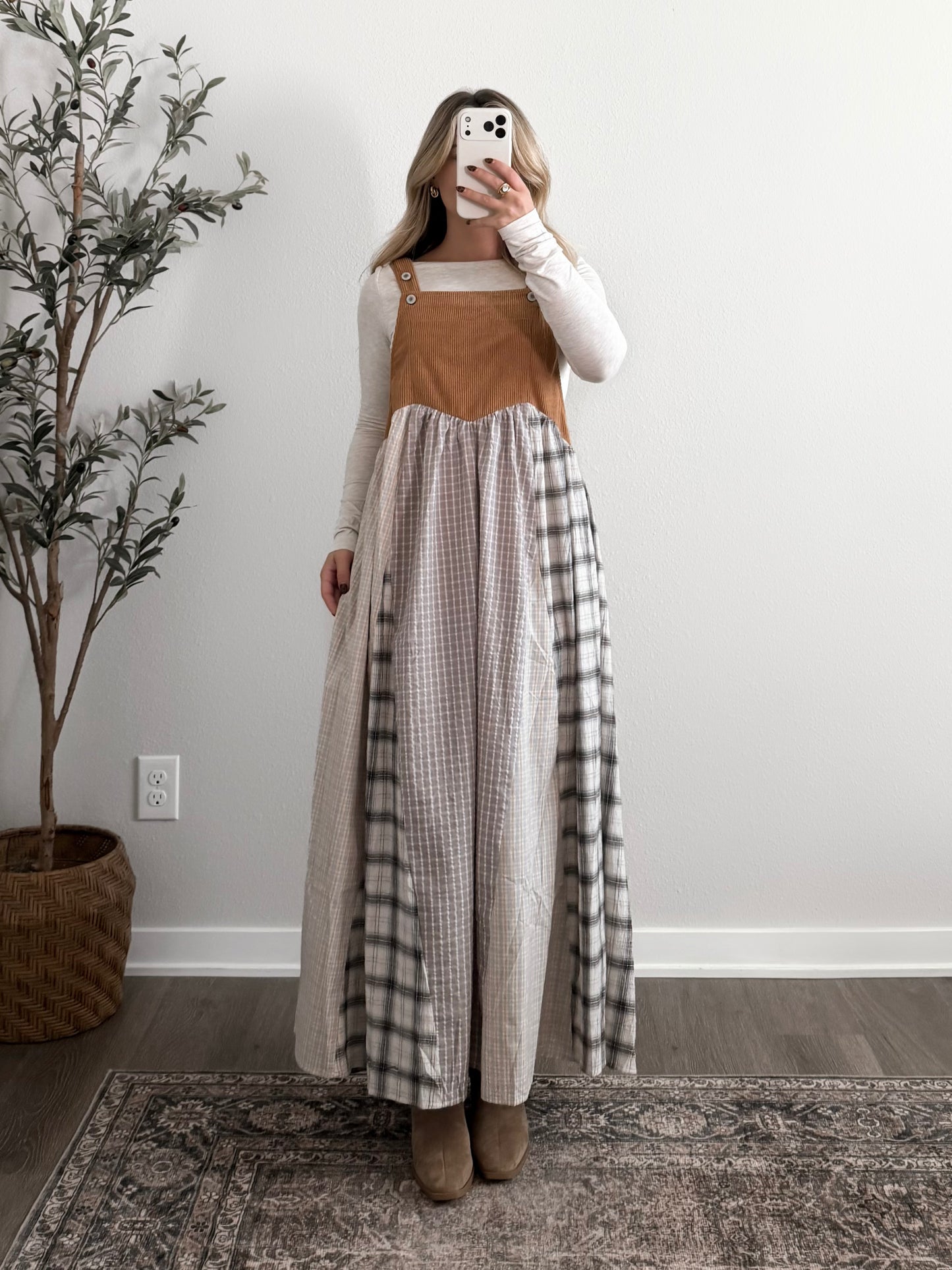 Prairie Honey Patchwork Overall Dress