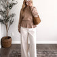 Cinnamon Bun Peplum Knit Sweater