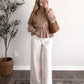 Cinnamon Bun Peplum Knit Sweater