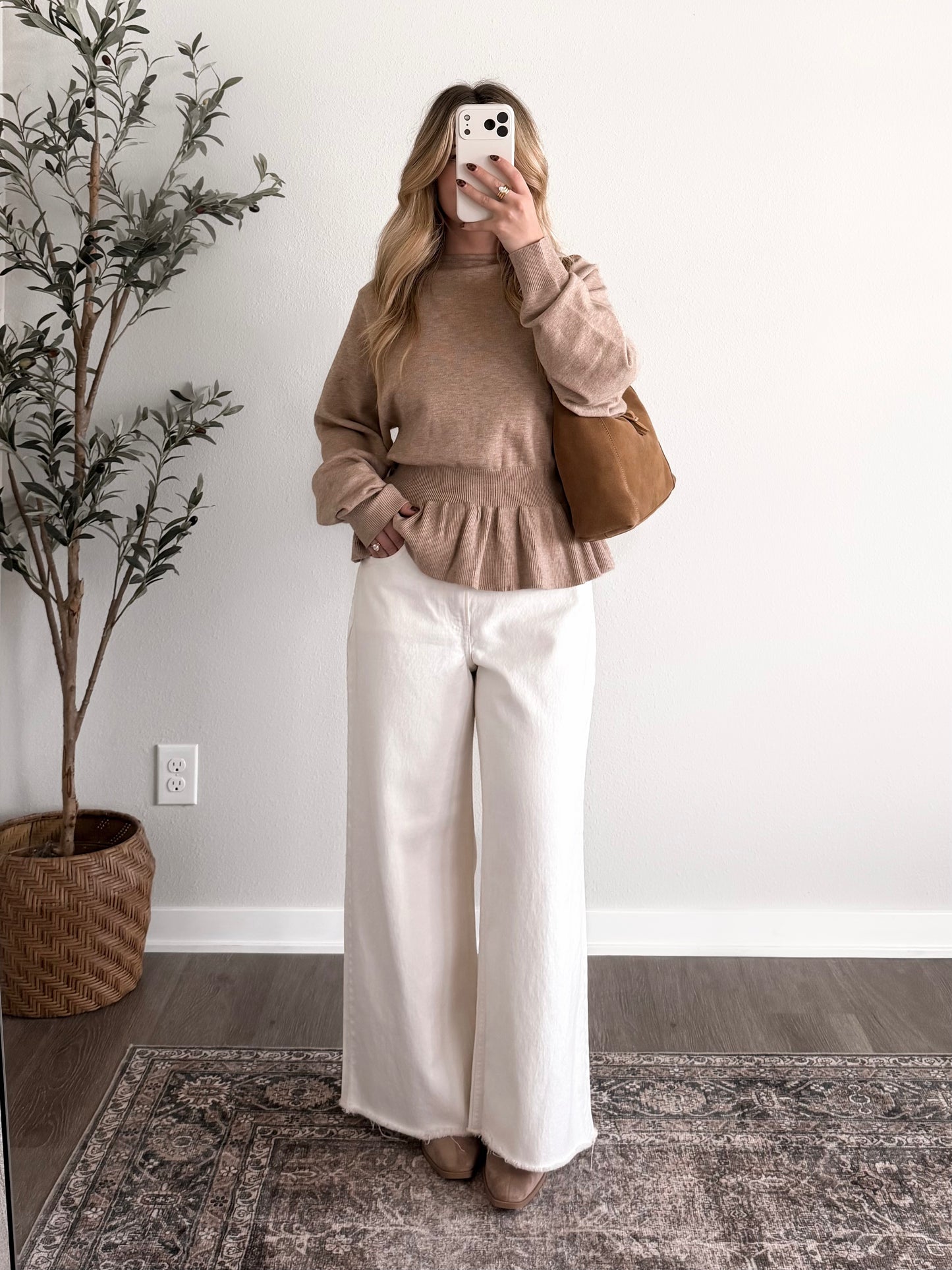 Cinnamon Bun Peplum Knit Sweater