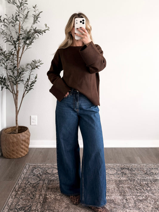 Toasted Walnut Knit Sweater