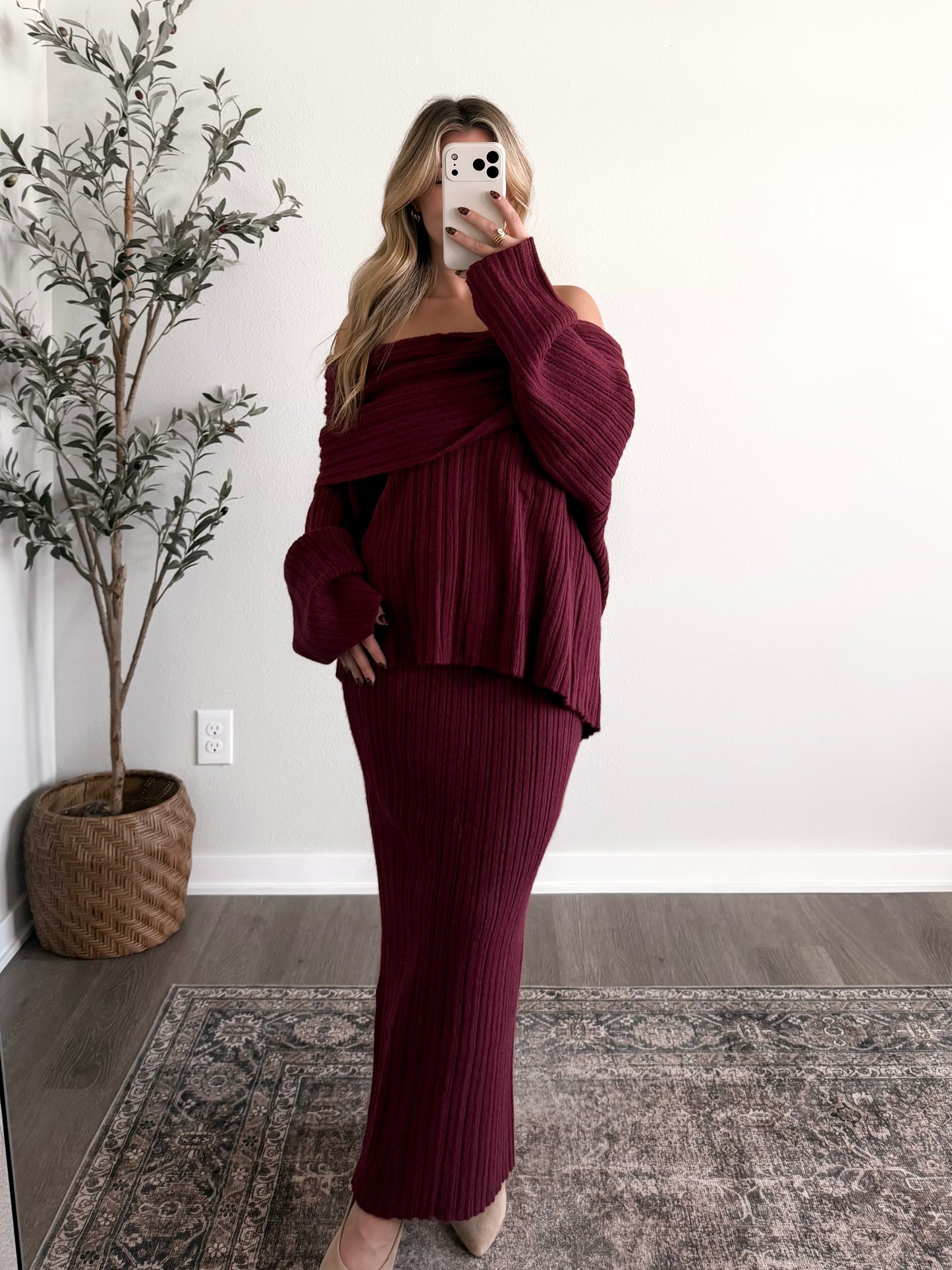 Holiday Muse Off Shoulder Knit Sweater