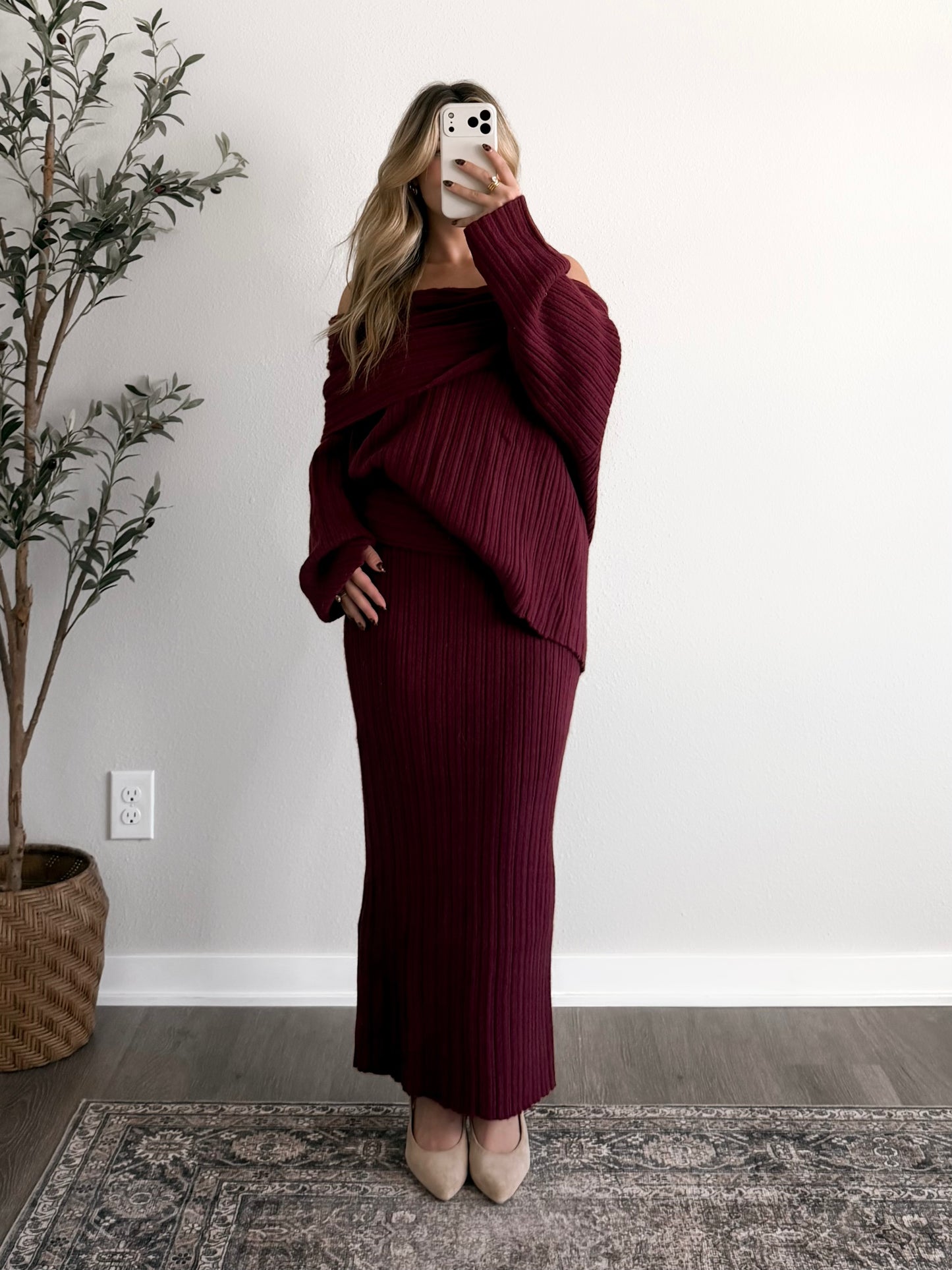 Holiday Muse Off Shoulder Knit Sweater
