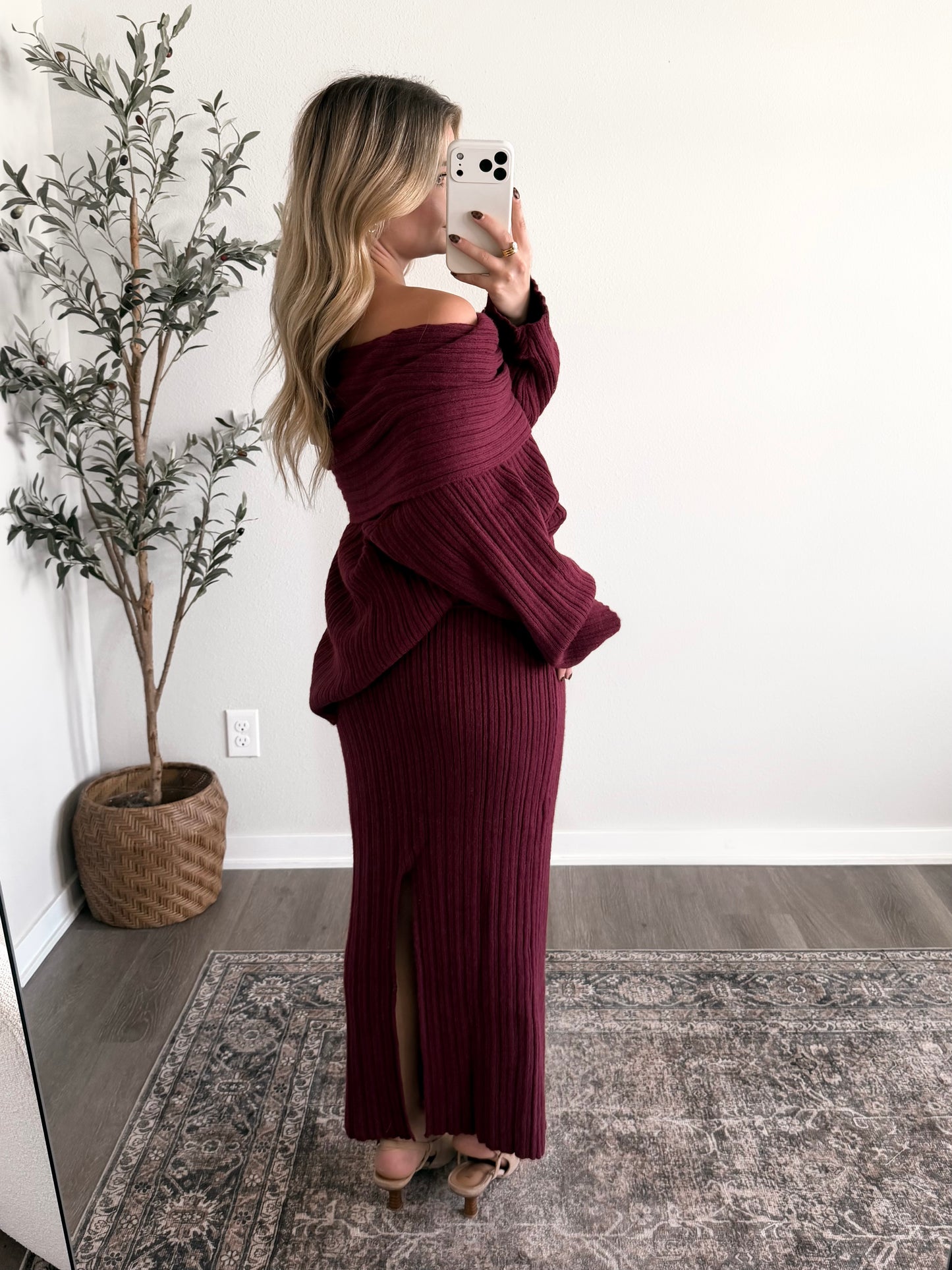 Holiday Muse Knit Midi Skirt