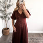 Cranberry Wine Satin Maxi Dress