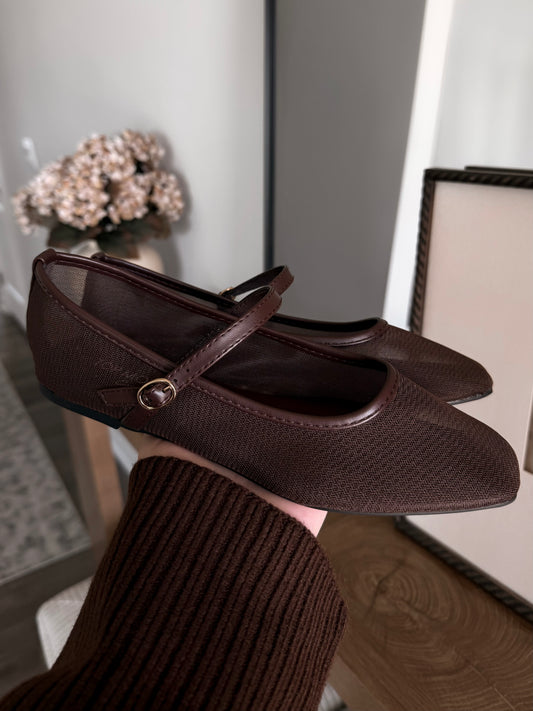 Rhea Mary Jane Flats / Brown