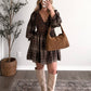 Hazelnut Waldorf Plaid Lace Dress