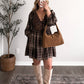 Hazelnut Waldorf Plaid Lace Dress