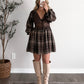 Hazelnut Waldorf Plaid Lace Dress