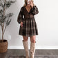 Hazelnut Waldorf Plaid Lace Dress
