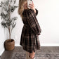 Hazelnut Waldorf Plaid Lace Dress