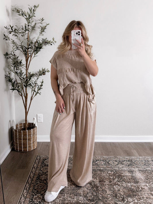 Daytime Relaxed Pant Set / Beige (coming in a new color soon)