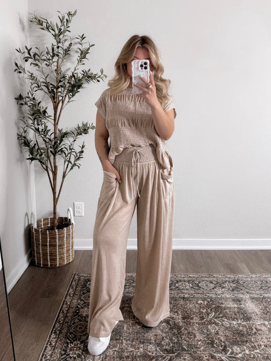 Daytime Relaxed Pant Set / Beige (coming in a new color soon)