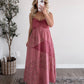 Claret Patchwork Maxi Dress
