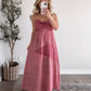 Claret Patchwork Maxi Dress