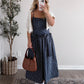 Annie Dotted Midi Dress / Navy