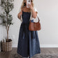 Annie Dotted Midi Dress / Navy
