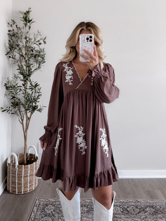 Faith Embroidered Babydoll Dress (est ship date 8.07)