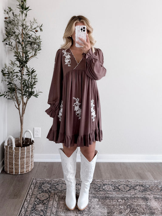 Faith Embroidered Babydoll Dress (est ship date 8.07)