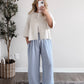 Linen Gingham Wide Leg Pant