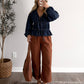 Denim Weather Tie Front Top
