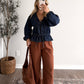 Denim Weather Tie Front Top
