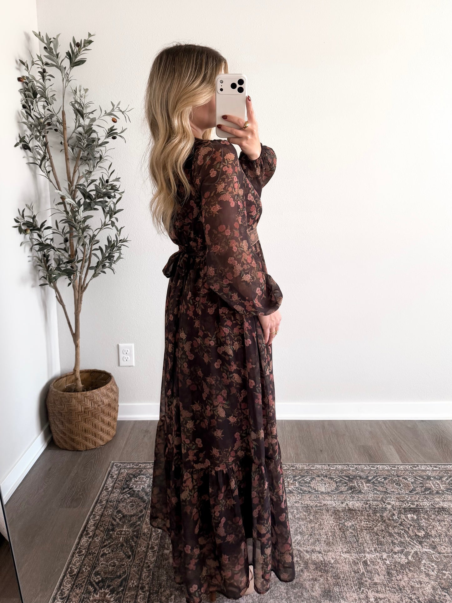 Spiced Fig Floral Maxi Dress