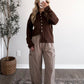 Augie Knit Button Cardigan / Brown