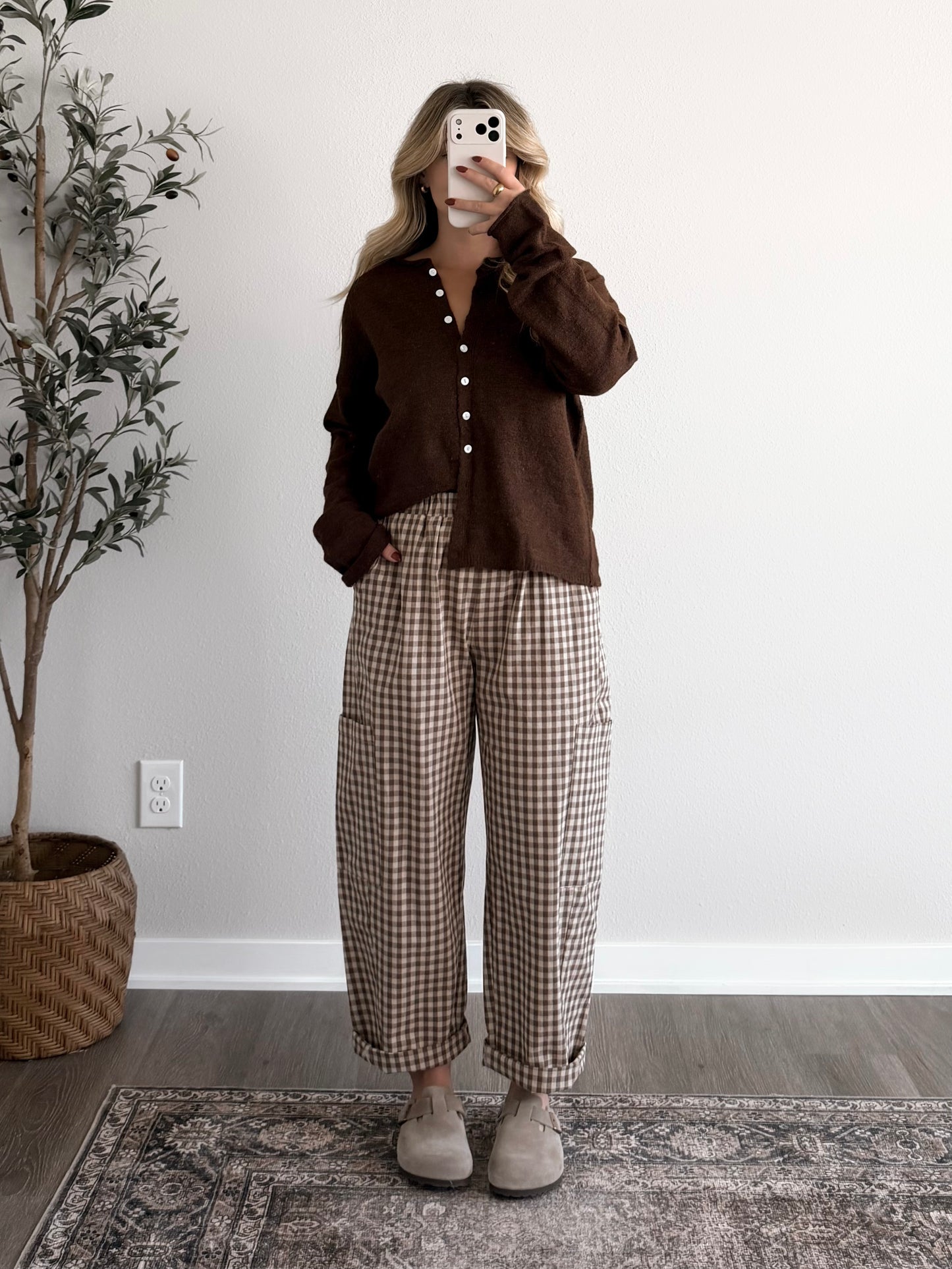 Banana Bread Gingham Pants