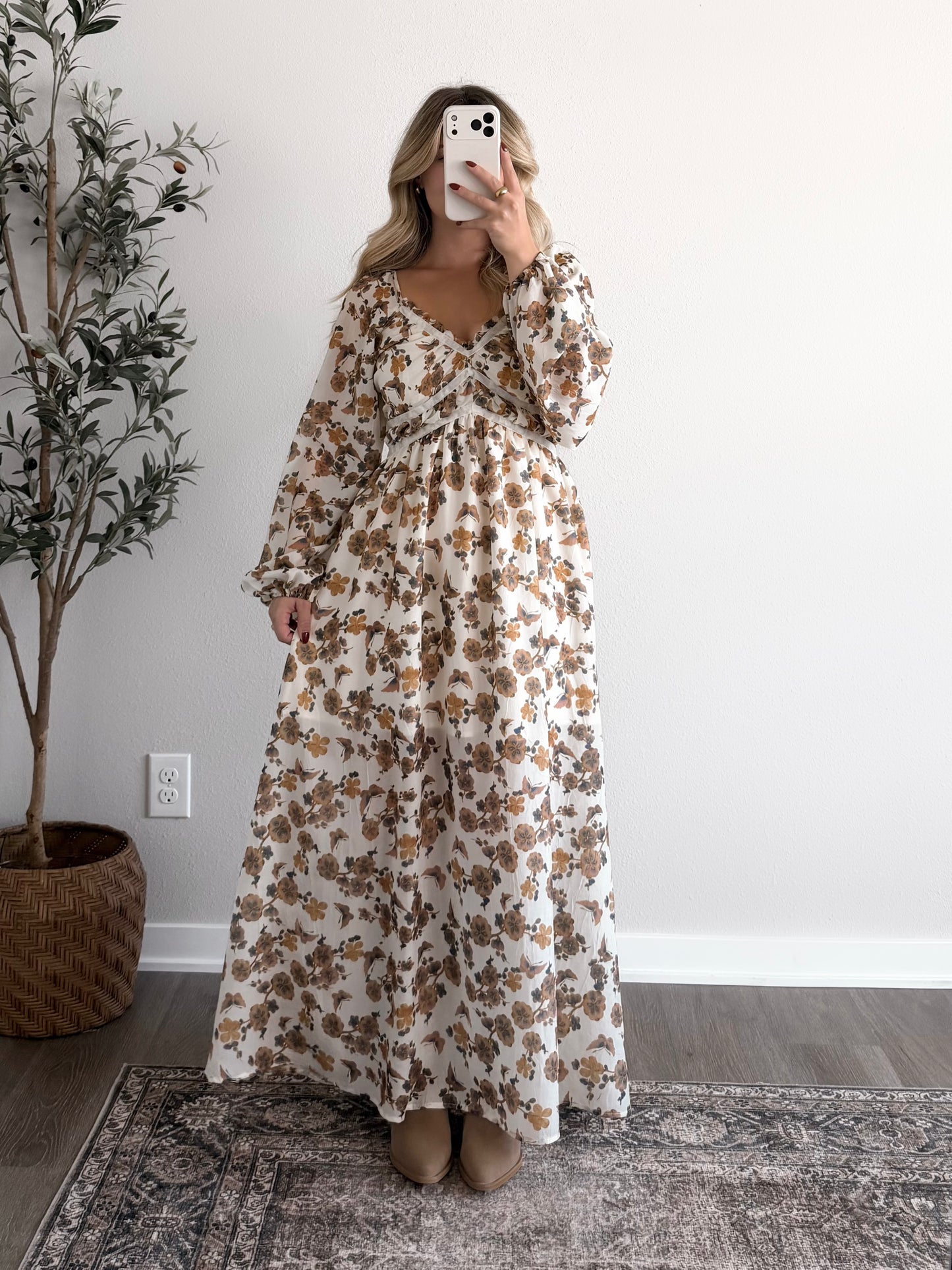 Butterfly Fields Floral Maxi Dress