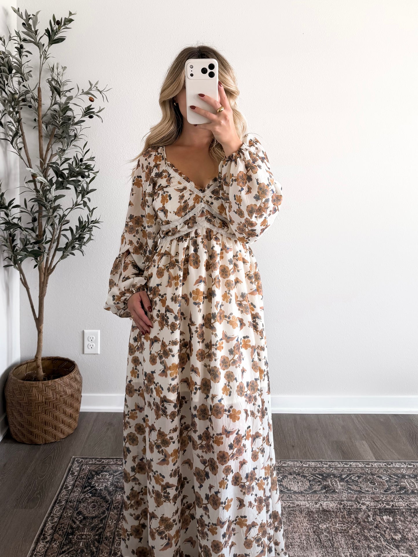 Butterfly Fields Floral Maxi Dress