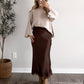 Bourbon Lace Satin Midi Skirt