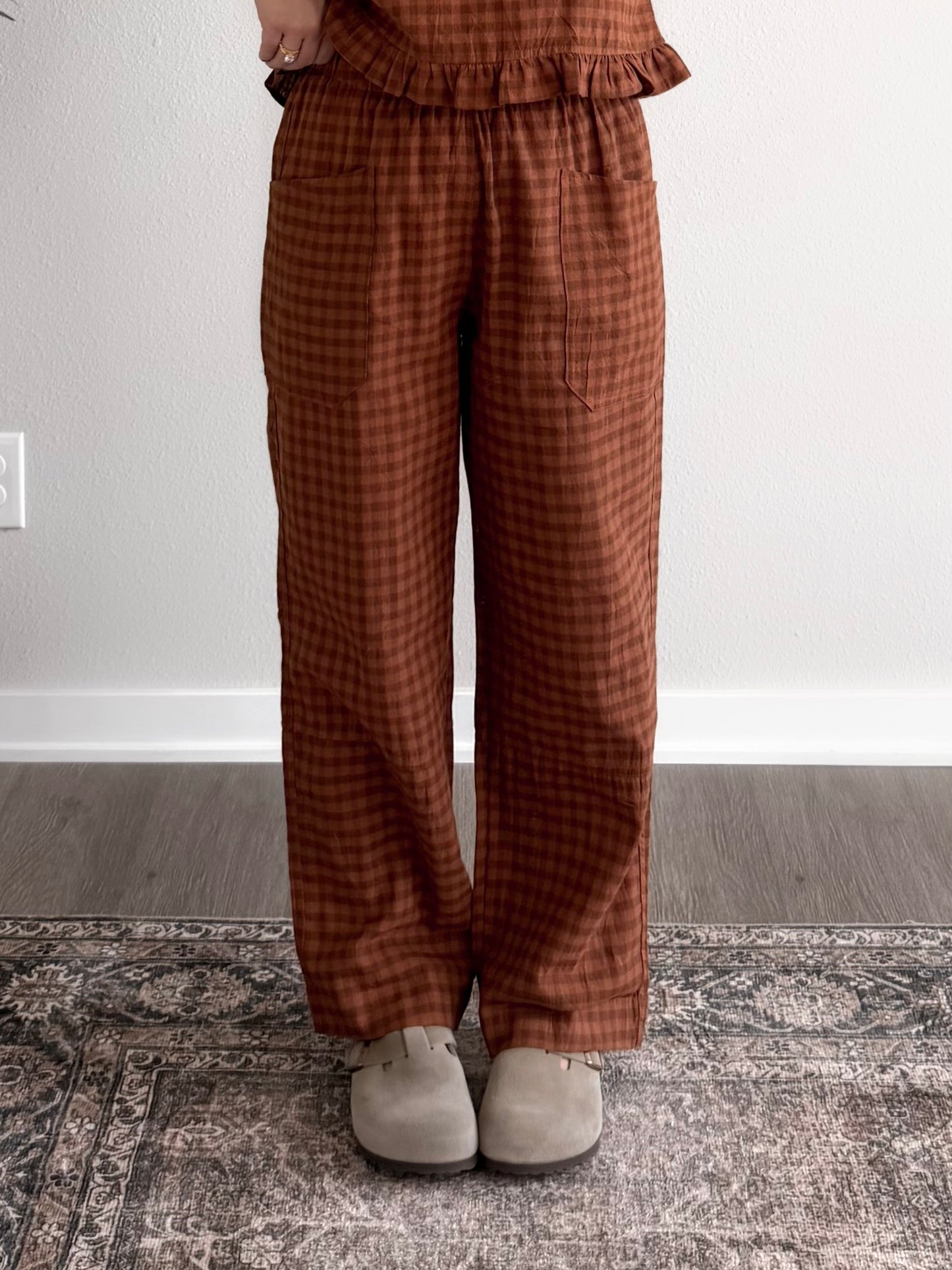 Warm Spice Gingham Pant Set