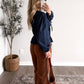 Denim Weather Tie Front Top