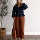 Denim Weather Tie Front Top
