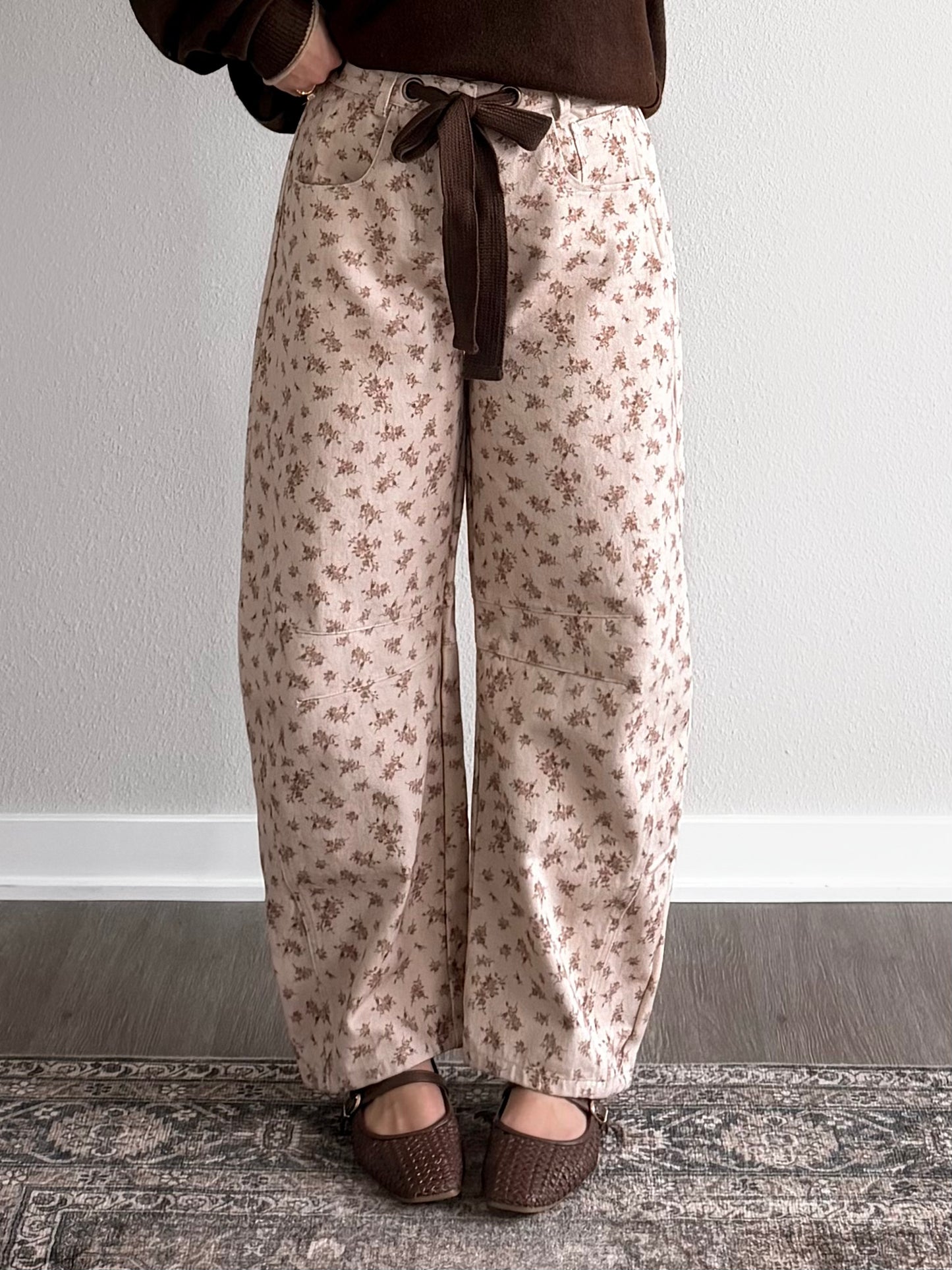 Cozy Cottage Floral Barrel Pant (Restocking 10.5)