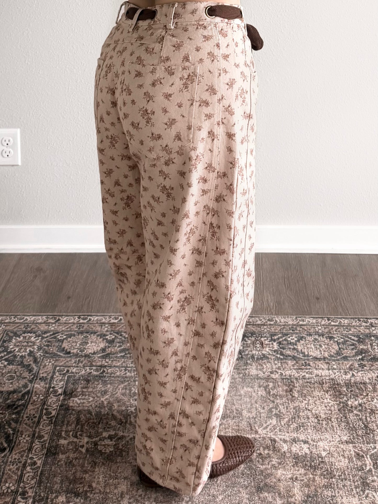 Cozy Cottage Floral Barrel Pant (Restocking 10.5)