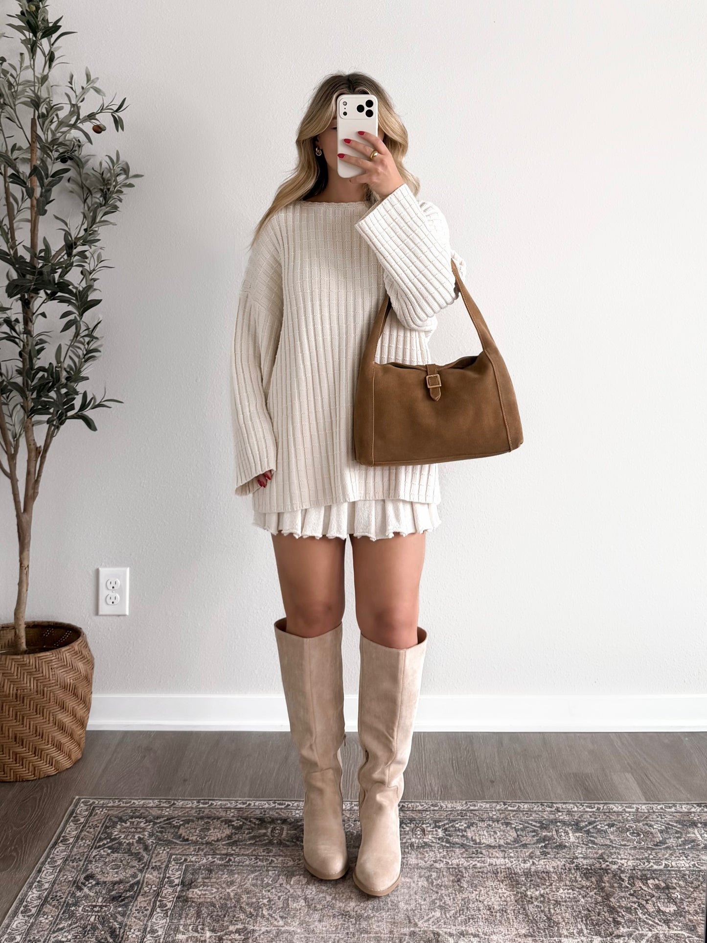 Said Softly Knit Skirt Set / Cream