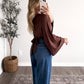 Evening Back-Tie Drape Top / Brown