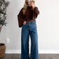 Evening Back-Tie Drape Top / Brown