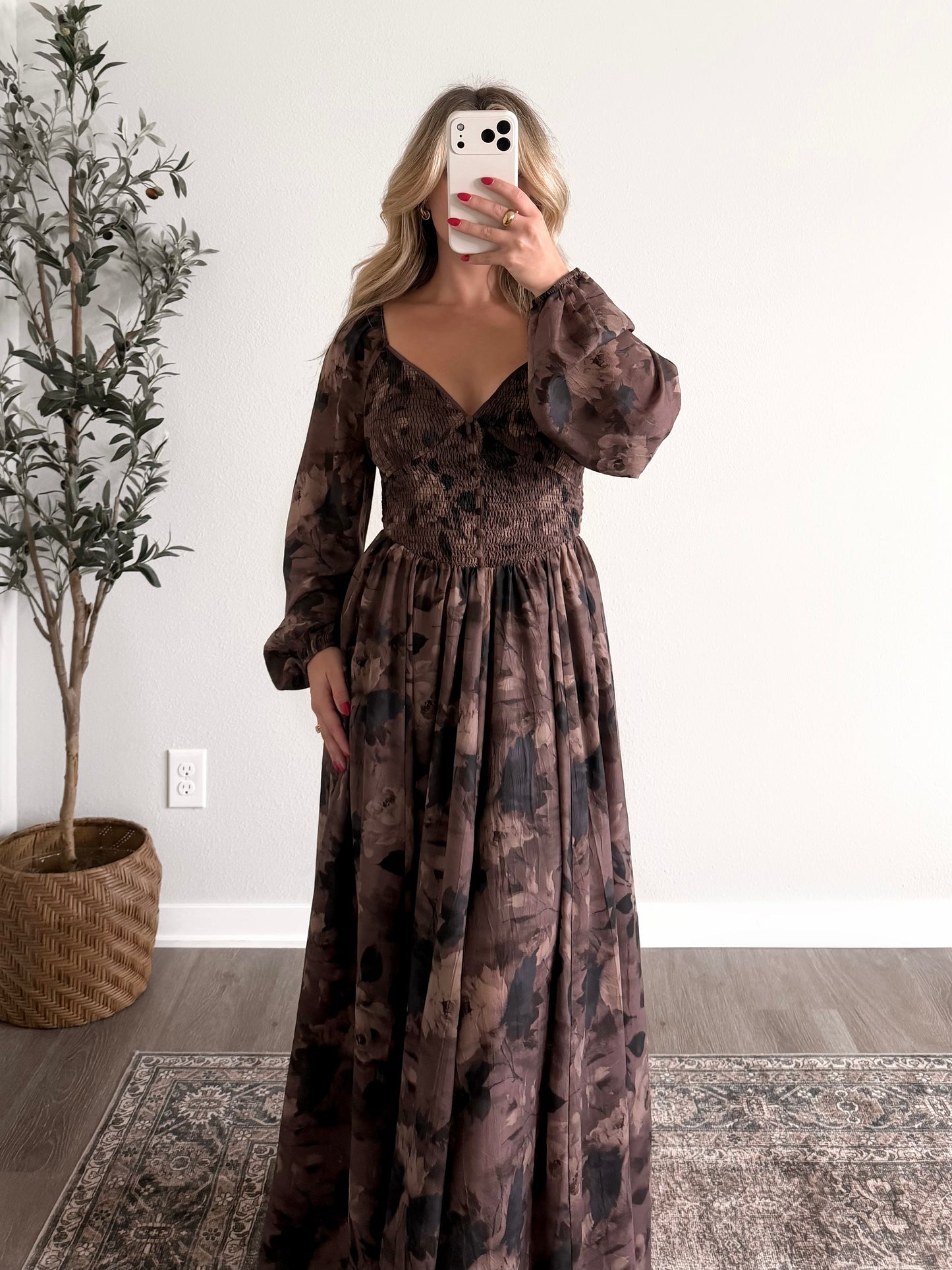 Moody Romance Floral Maxi Dress